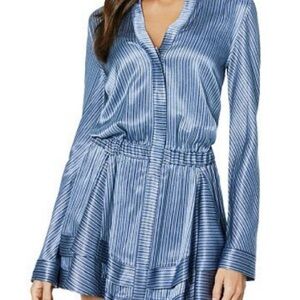 Ramy Brook Shimmering Blue Long Sleeve Dress